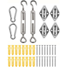 Kit de fixation pour voile d'ombrage en acier inoxydable (8 pièces)