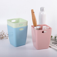 Roze kleine prullenbak met scharnierend deksel, 1,5 liter
