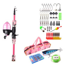 Kids Fishing Pole Set Telescopic Rod and Reel with 56-Piece