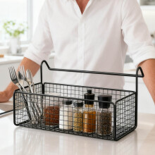 Panier de rangement suspendu en métal pour chevet – 30 cm, réglable