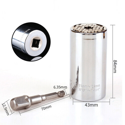 Multiple specifications Universal Socket Self-adjusting Socket Wrench Set with Power Drill Adapter to Unscrew Any Bolt 2