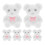 Dekoracyjne artykuły Mini Bears, białe, 6 sztuk 1