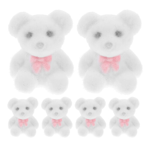 Dekoracyjne artykuły Mini Bears, białe, 6 sztuk
