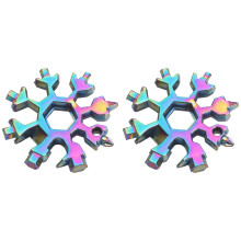 2Pcs 18-in-1 Snowflake Multi Tool, 2.4", Camo – Stocking Stuffers for Men, Christmas/Birthday Gifts, White Elephant, Compatible with All