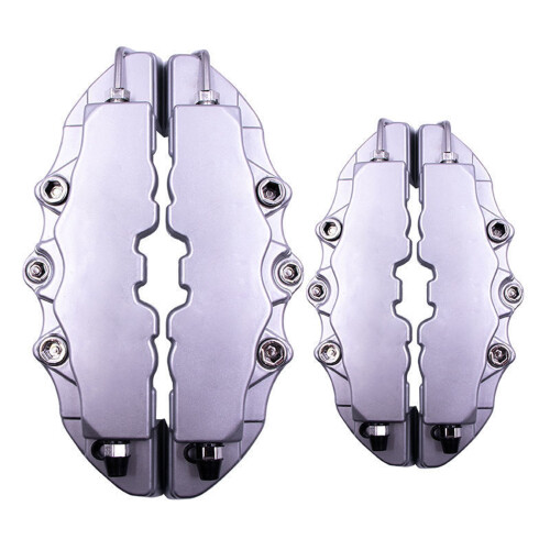 Car High-Temp Resistant Caliper Covers, Over 18" Hub Large Size, Brake Refit Set （Silver.S） 1