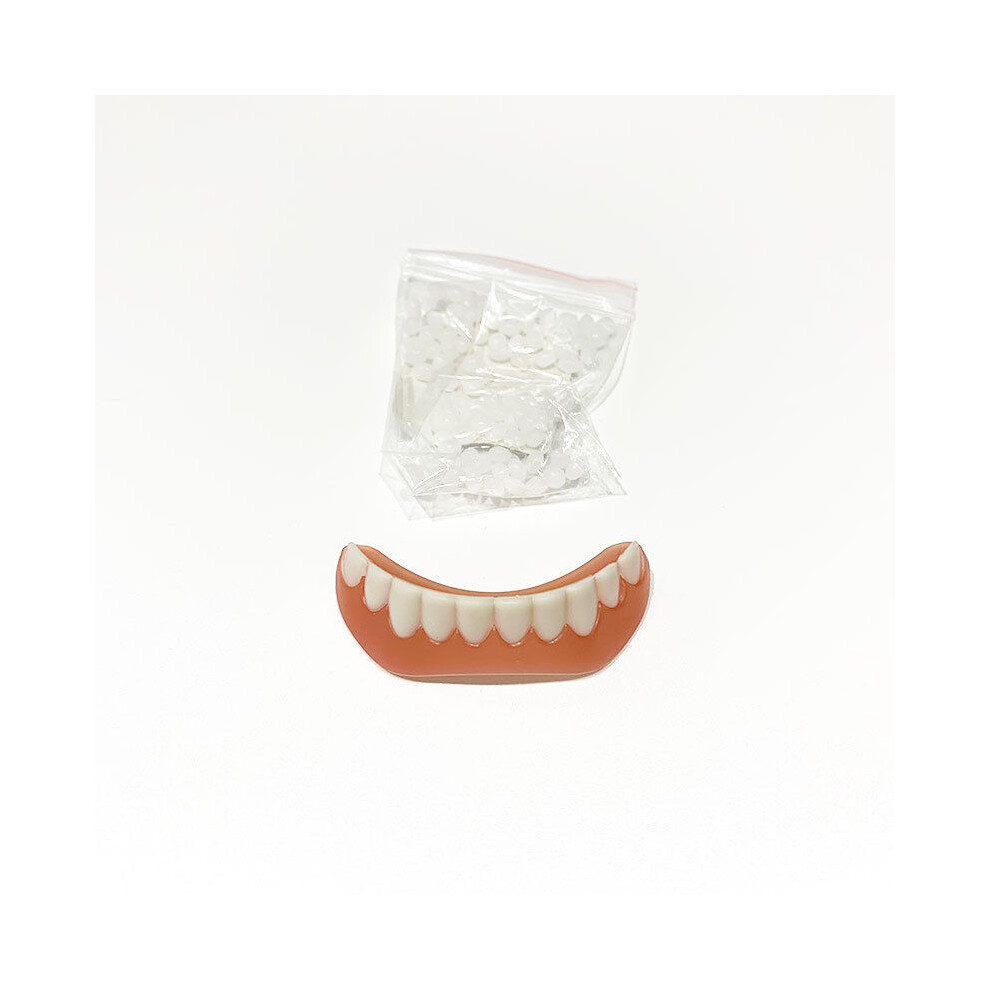 (Lower Teeth) Gel Silica Veneers False Teeth Snap On Instant Smile Cosmetic Tooth Dentures Set