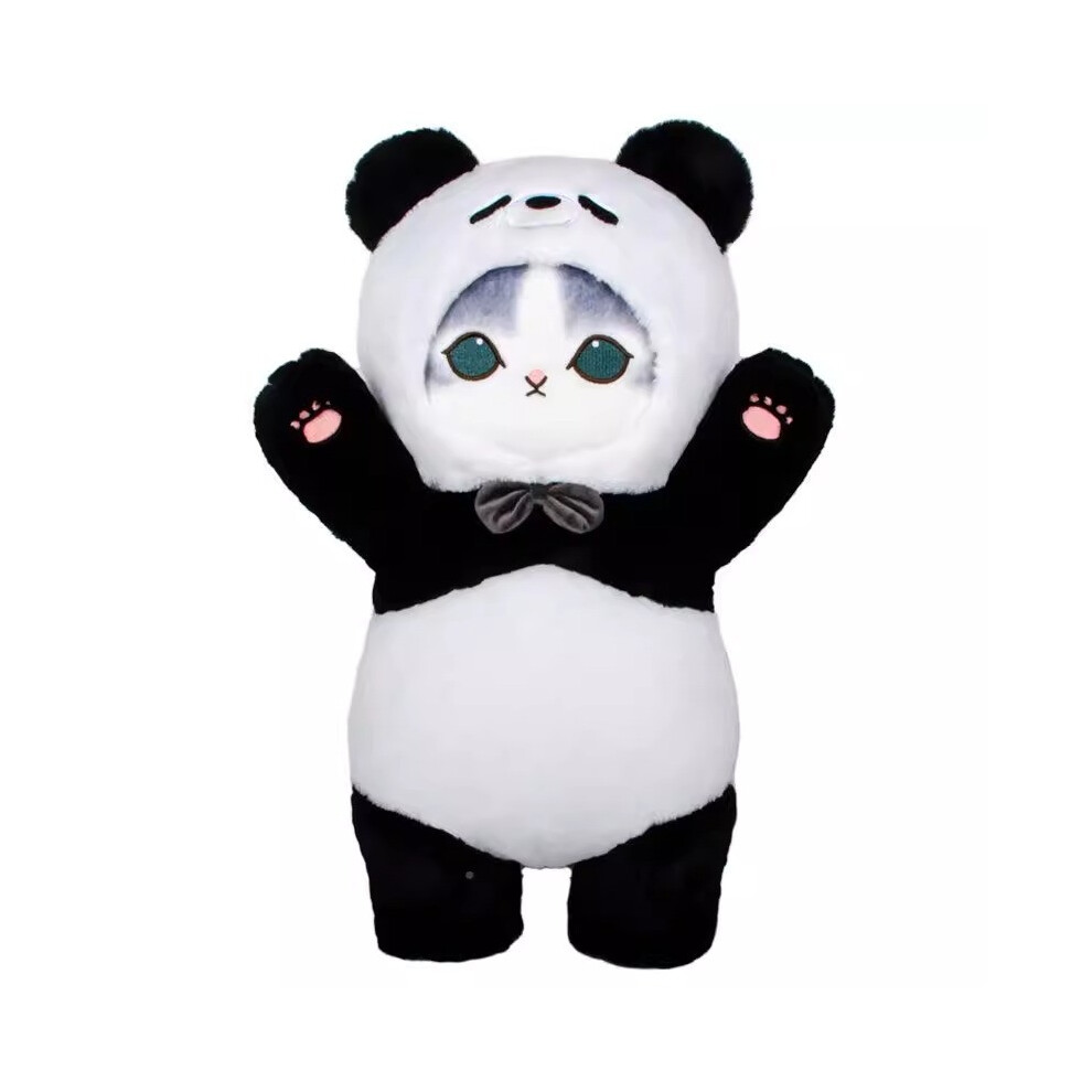 (Panda Gray, 25cm) Cartoon Cat Mofusand Plush Toy With Become Panda Rabbit Bear Cow For Design Gift