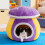 Coussin champignon pour chats et chiens, violet, petite taille 7