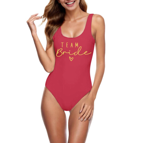 One Piece Swimsuit Women Brick Red M 1