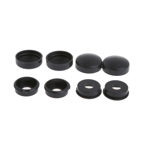 Black License Plate Frame Mounting Screws Set 8 pcs 1