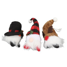 3 pièces gnome de Noël lumineux en peluche LR1130 65 mAh pile