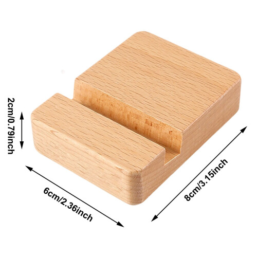 Houten telefoonhouder, universele, moderne en compacte standaard 1
