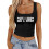 Women's Western Crop Tank Top Black M 2