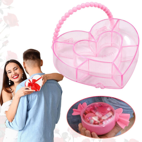 Rosa Pralinenschachtel zum Valentinstag mit befüllbarem Glas 1