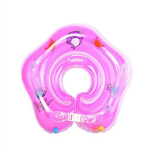 (Pink) Swimming Baby Pool Bath Shower Neck Floating Water Tub Inflatable Ring Circle