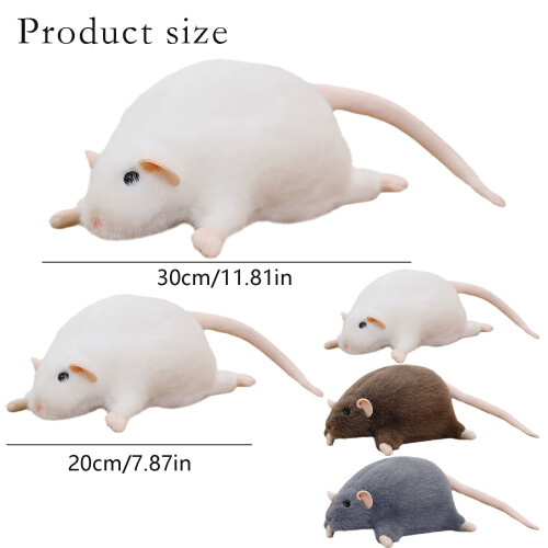Soft Rat Plush Toy – Realistic Cuddle Pillow, 7.8" and 1