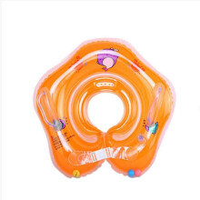 (Orange)Baby Swimming Pool Bath Shower Neck Floating Water Tub Inflatable Ring Circle