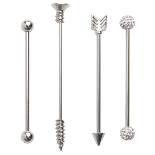 1Ensemble Boucles Cartilage Acier Durable Argent
