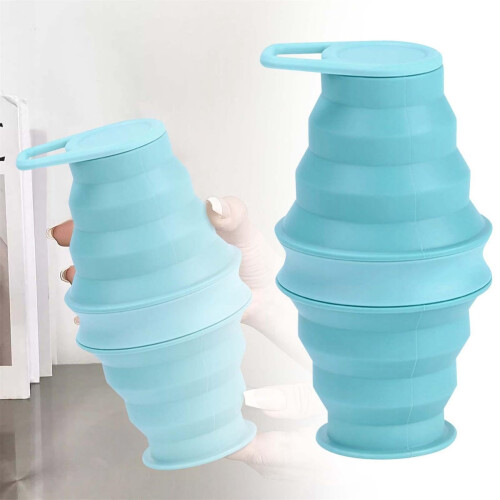 Gobelet de voyage pliable en silicone 350 ml rose 1