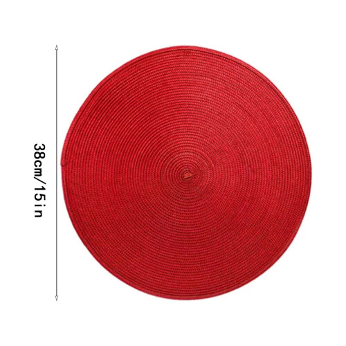Runde vævede dækkeservietter 38 cm PP polyester 1