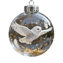 Kerstkristallen bolhanger met vogeldecoratie