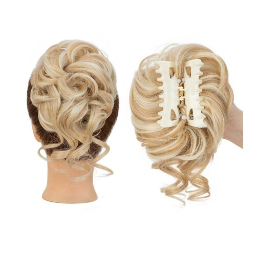 Chignon sintetico riccio e ondulato con ciocche