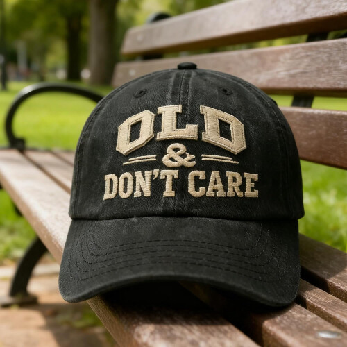 Gorra de béisbol vintage "Old and Don't Care" ajustable 1