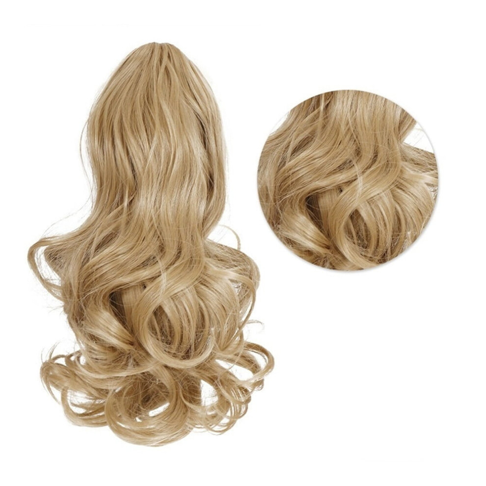 Unisex 12" Wavy Curly Synthetic Ponytail Extension With Claw Clip