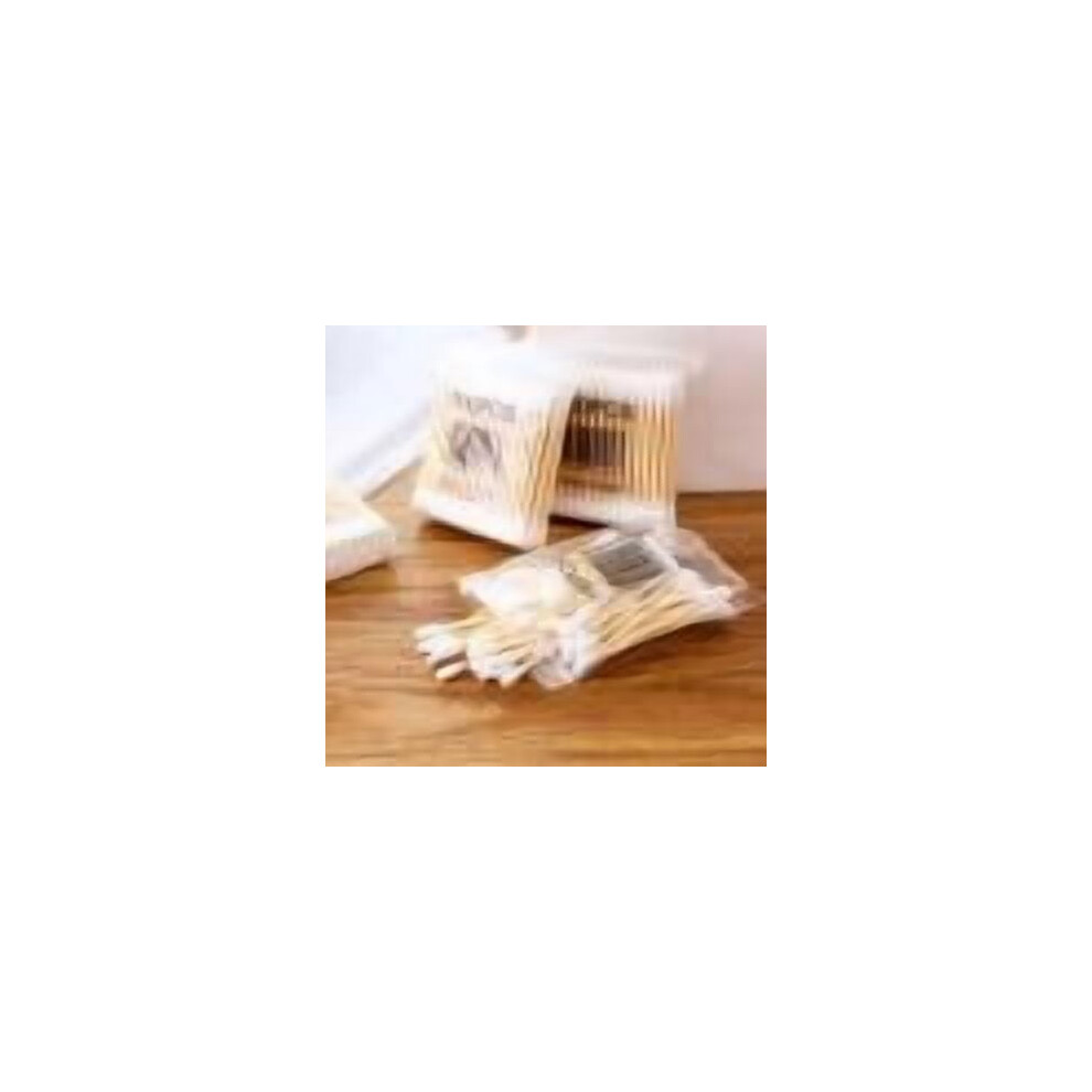 Wooden Double-Tip Cotton Swab for Makeup and First Aid