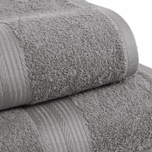 6-teiliges Handtuchset aus 100 % Baumwolle, Grau 2