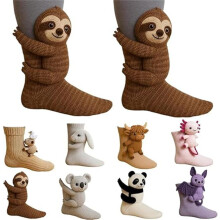 3D gebreide sokken met dierenprint van katoen, unisex