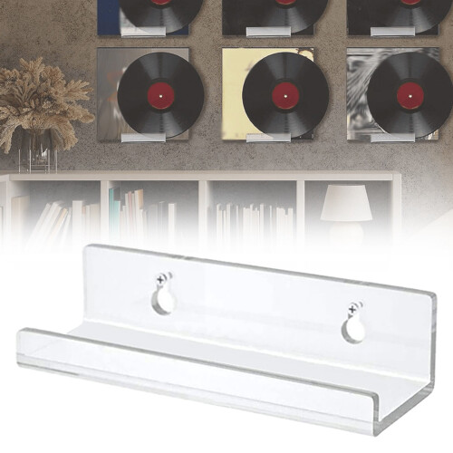 Vinyl Shelf White Acrylic Wall-Mounted 1 Pc 2