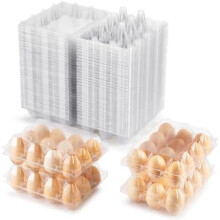 100 gjennomsiktige PET-eggkartonger, 12 stk.