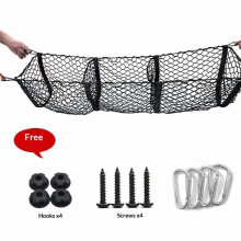 Cargo Storage Net for Car Trunk – 3-Pocket Mesh Organizer