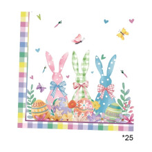 Papierservietten mit Osterhasenmotiv – 25 Stück