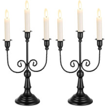 Black Metal Candelabra Set of 2 – 11.6in Taper Candle