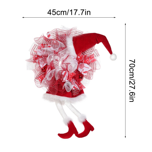 Long-Legged Christmas Elf Wreath 70x45cm