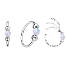 18 g-os opál orrkarika acél gyöngyökkel – 8 mm vagy 10 mm