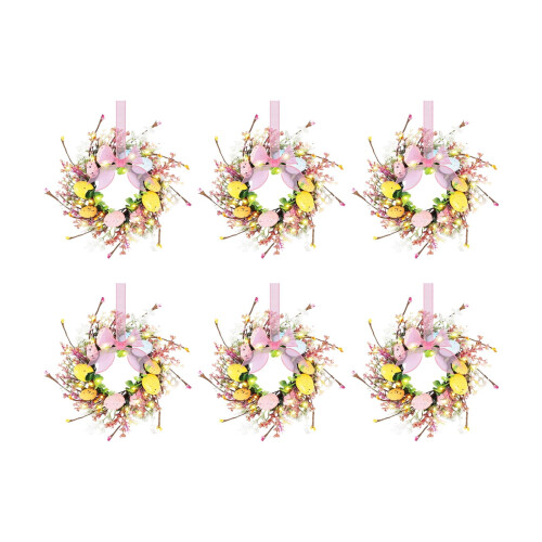 Artificial Floral Wreath Set of 6 1