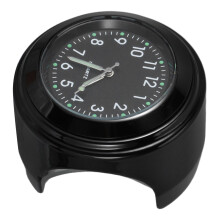 Reloj para manillar de motocicleta con termómetro, aluminio negro.