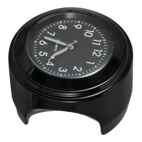 Motorcykelstyrsur med termometer sort aluminium