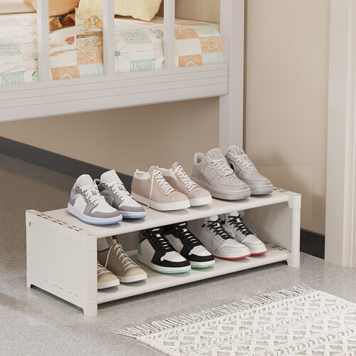 Étagère à chaussures étroite à 2 niveaux empilable 1