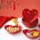 Bandeja para frutas con forma de corazón, de plástico rojo, 3 piezas. 3