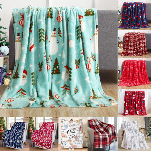 Juletæppe snefnug flannel 40x28 tommer