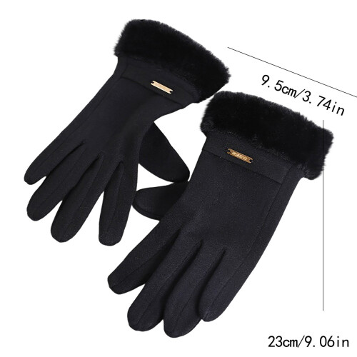 Damen-Thermohandschuhe mit Touchscreen – winddicht, grau 2