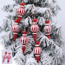2 Pack Red & White Gourd Christmas Tree Pendants