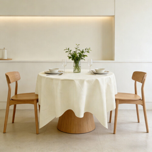 Solid Colour Round Tablecloth 90cm 1pc