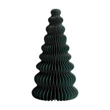 Foldable Paper Christmas Tree Dark Green Honeycomb Design