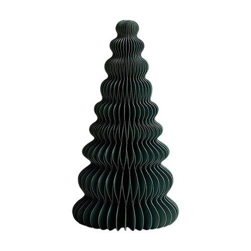 Foldable Paper Christmas Tree Dark Green Honeycomb Design