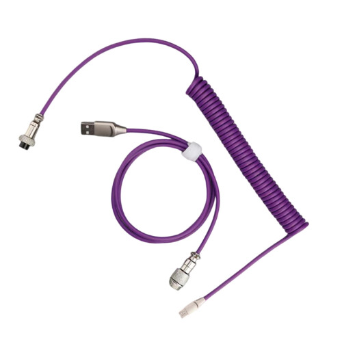 Oprolbare USB-C-toetsenbordkabel met luchtvaartconnector